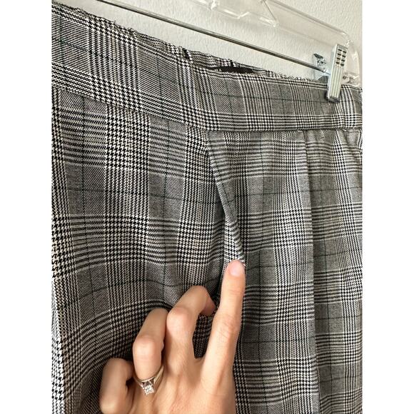 Zara Pants Women's 5 Gray Trafulac Cigarette Glen Plaid Side Stripe Academia - Picture 7 of 10